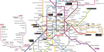 Madrid Španiji metro mapu