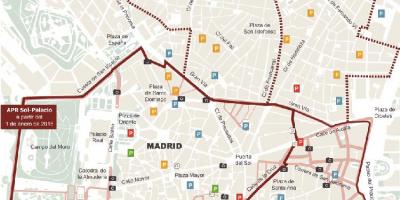 Mapa Madridu parking
