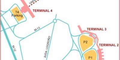 Madrid aerodrom terminal mapu