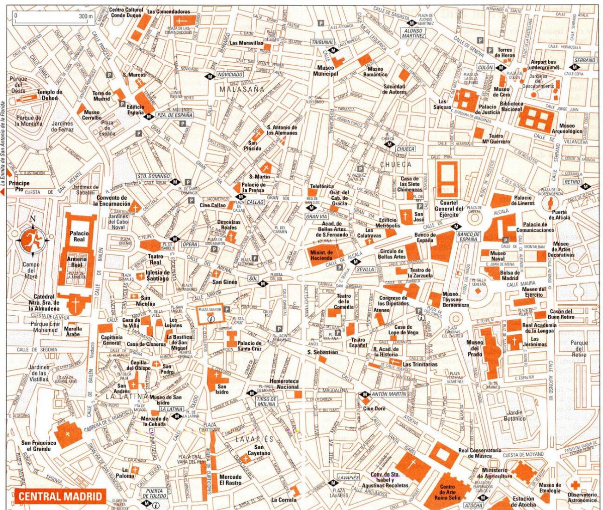 turističke mapu Madridu centar