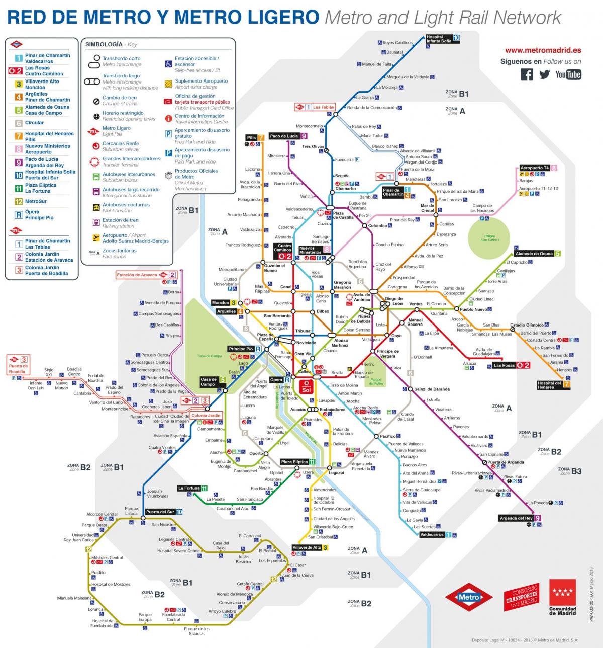 mapa Madridu javnog prevoza