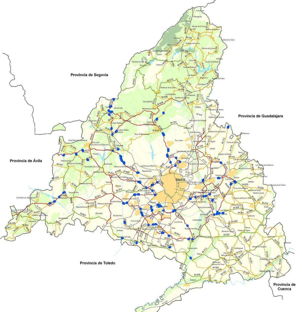 mapa Madridu put