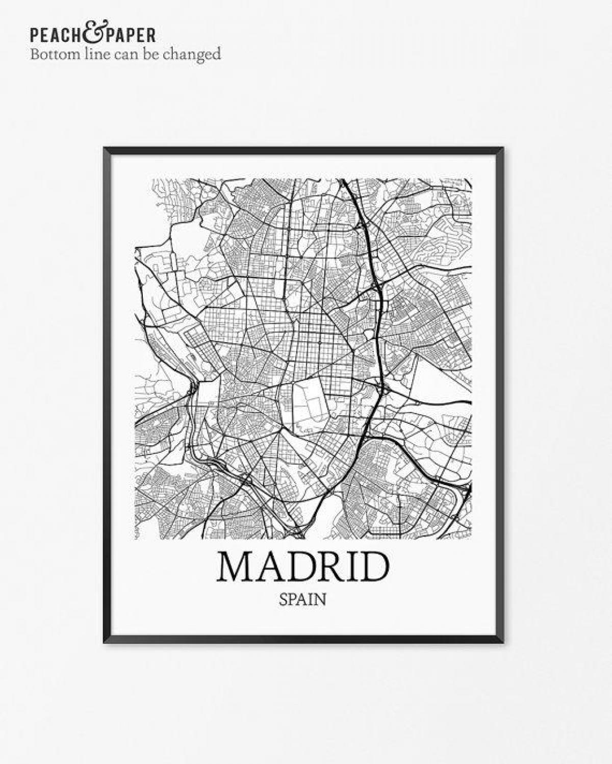 mapa Madridu mapu poster
