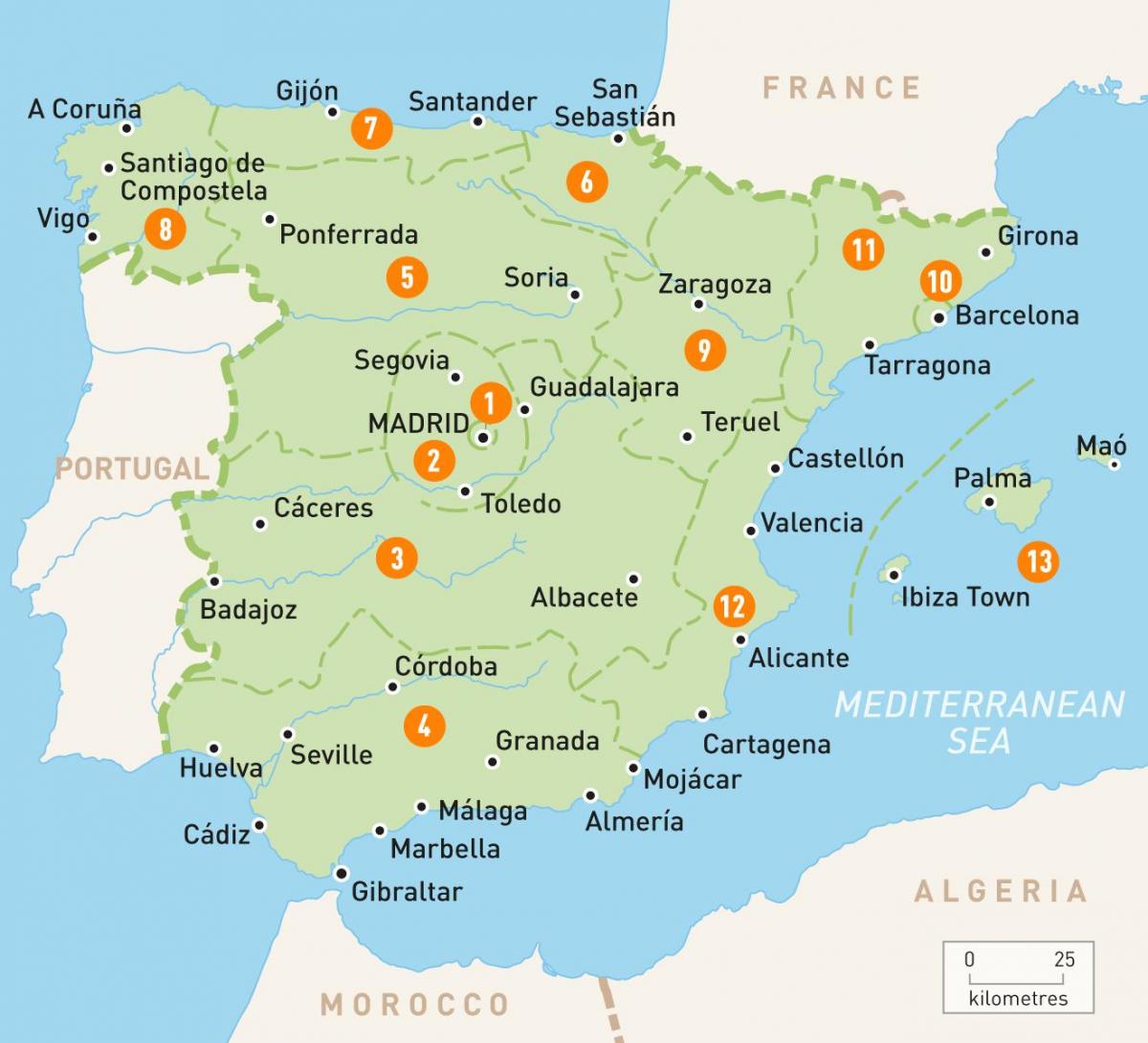 mapa Madridu oblast