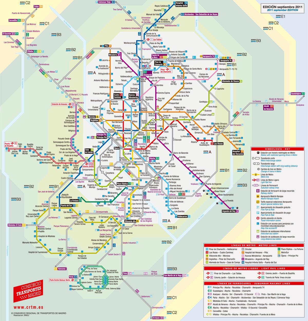 mapa Madridu tramvaj