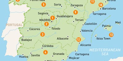 Mapa Madridu oblast