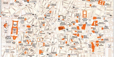 Ulična mapa Madridu Španije